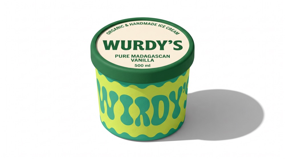 Tub wrap B: bold repeating wordmark.