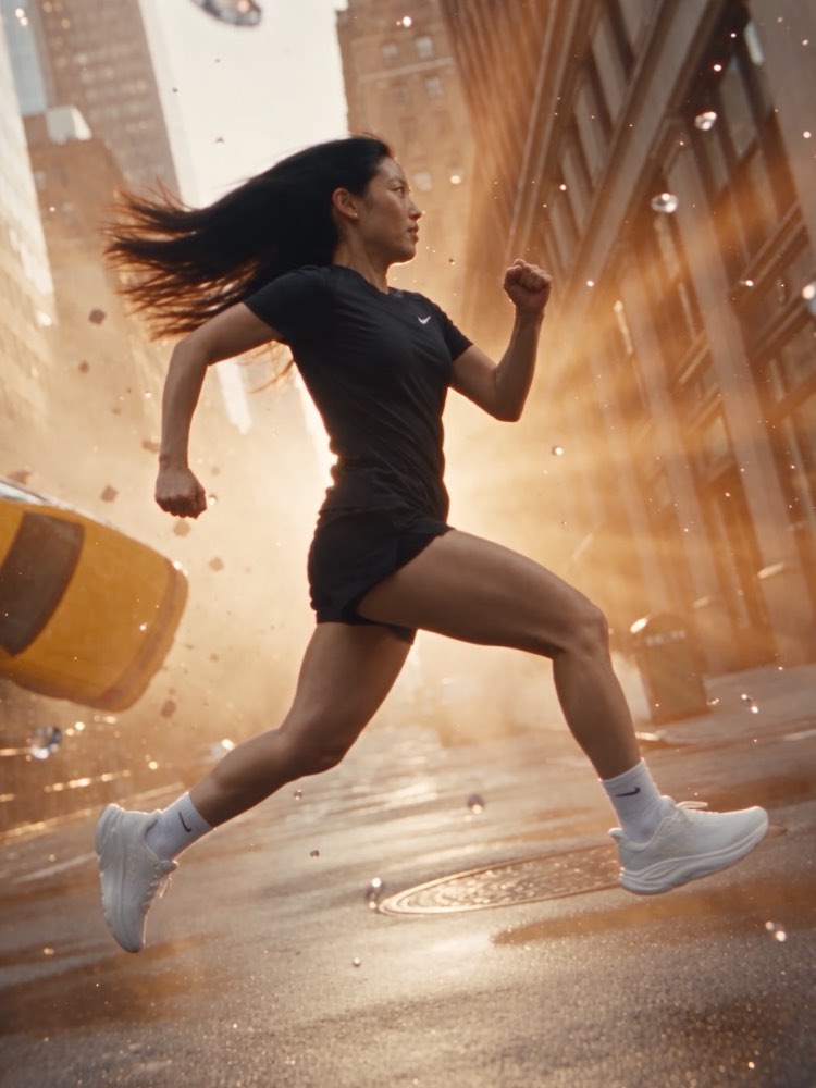 HOKA, vertical cut of the street sprint.